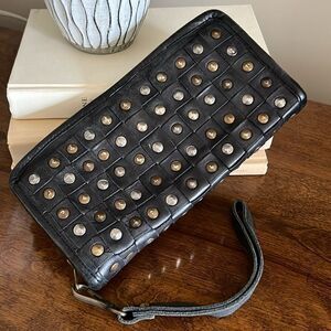 Viola Castellani Woven Studded Leather Wristlet A18